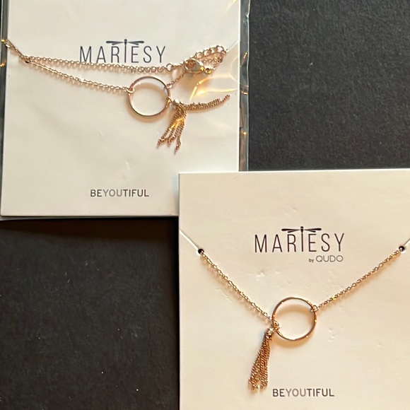 ring/tassel on adjustable necklace/dainty gold chain-BRACELET available-NWT - Picture 1 of 6